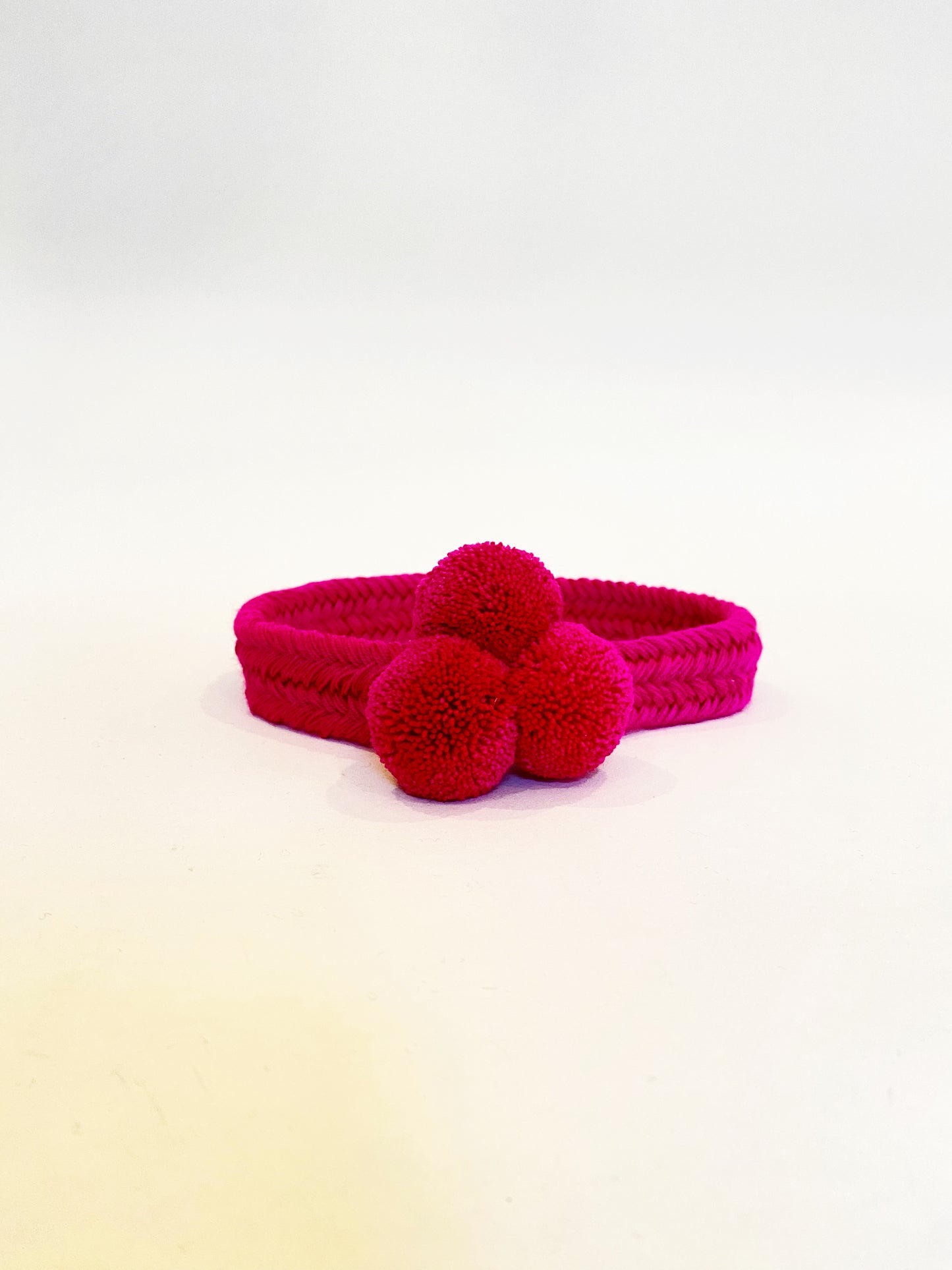 Fuchsia PomPom Hat Band