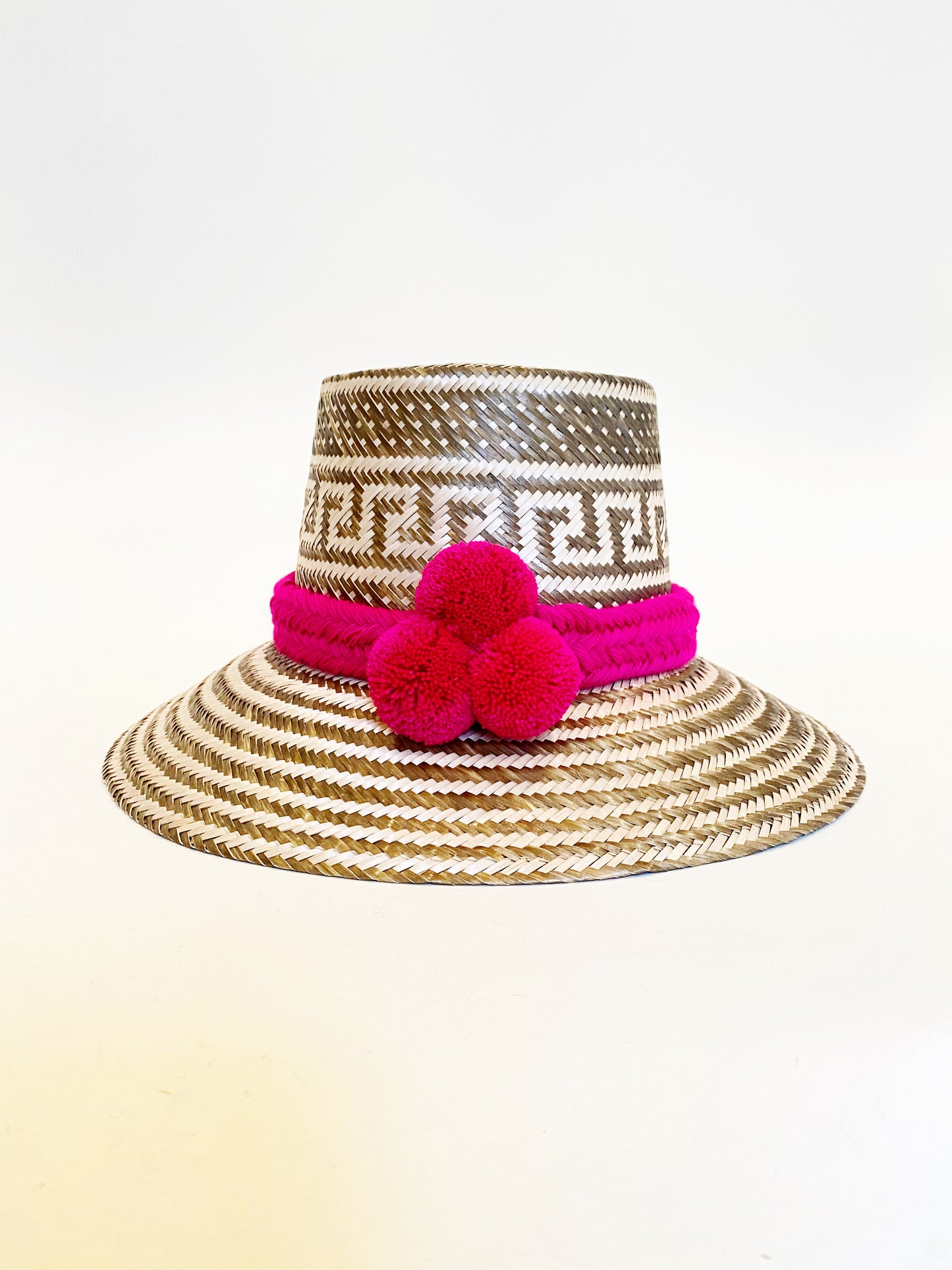 Fuchsia PomPom Hat Band