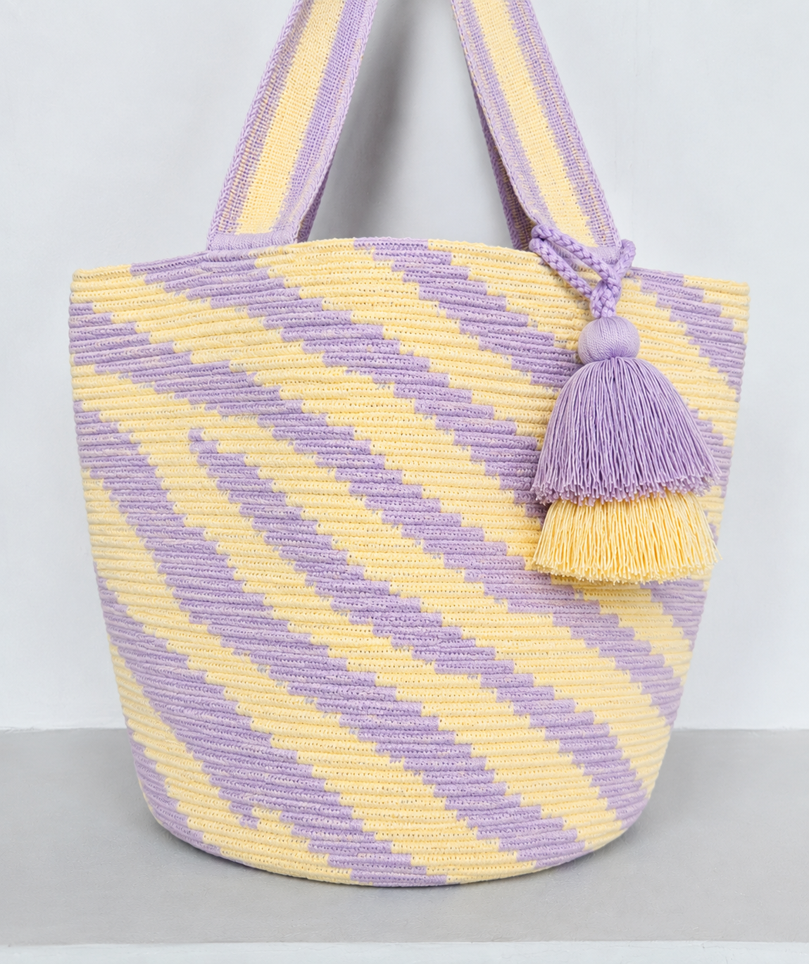 Lavender & Yellow Tiger Print Gameday Tote Bag — Made to Order