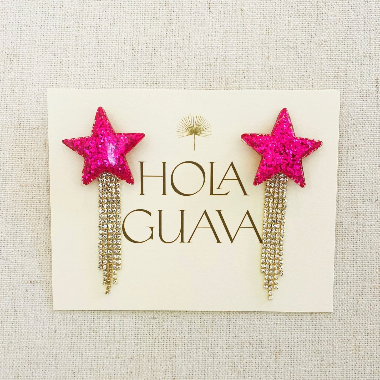 Fuchsia Stars with Rhinestones