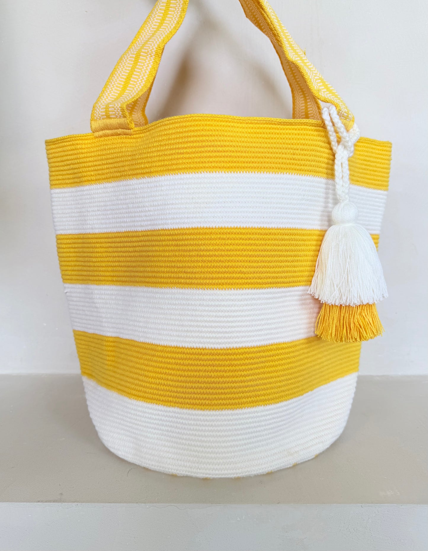 The Striped Tote – Yellow & Ecru