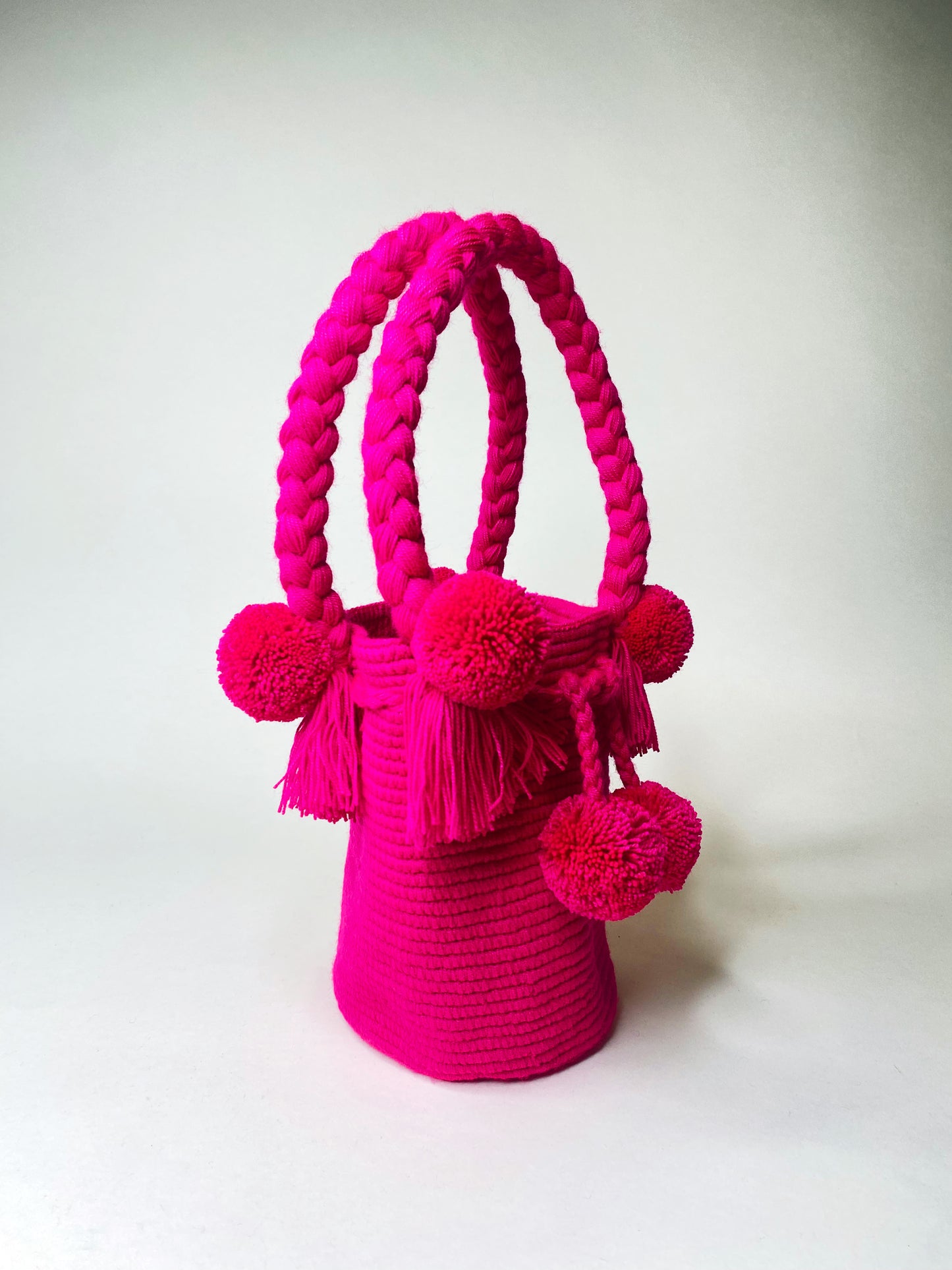 Fuchsia Mini PomPom Bag