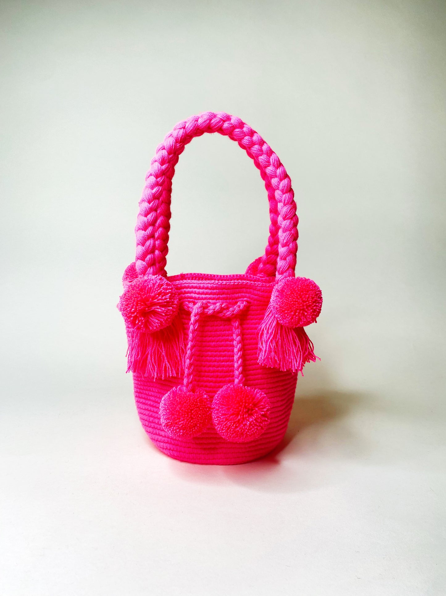 Hot Pink Mini PomPom Bag