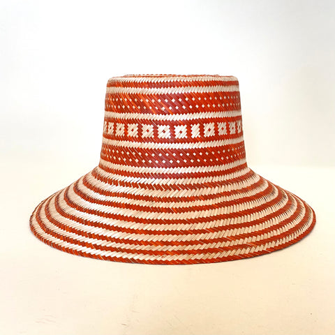 Burnt Orange Natural Handwoven Hat