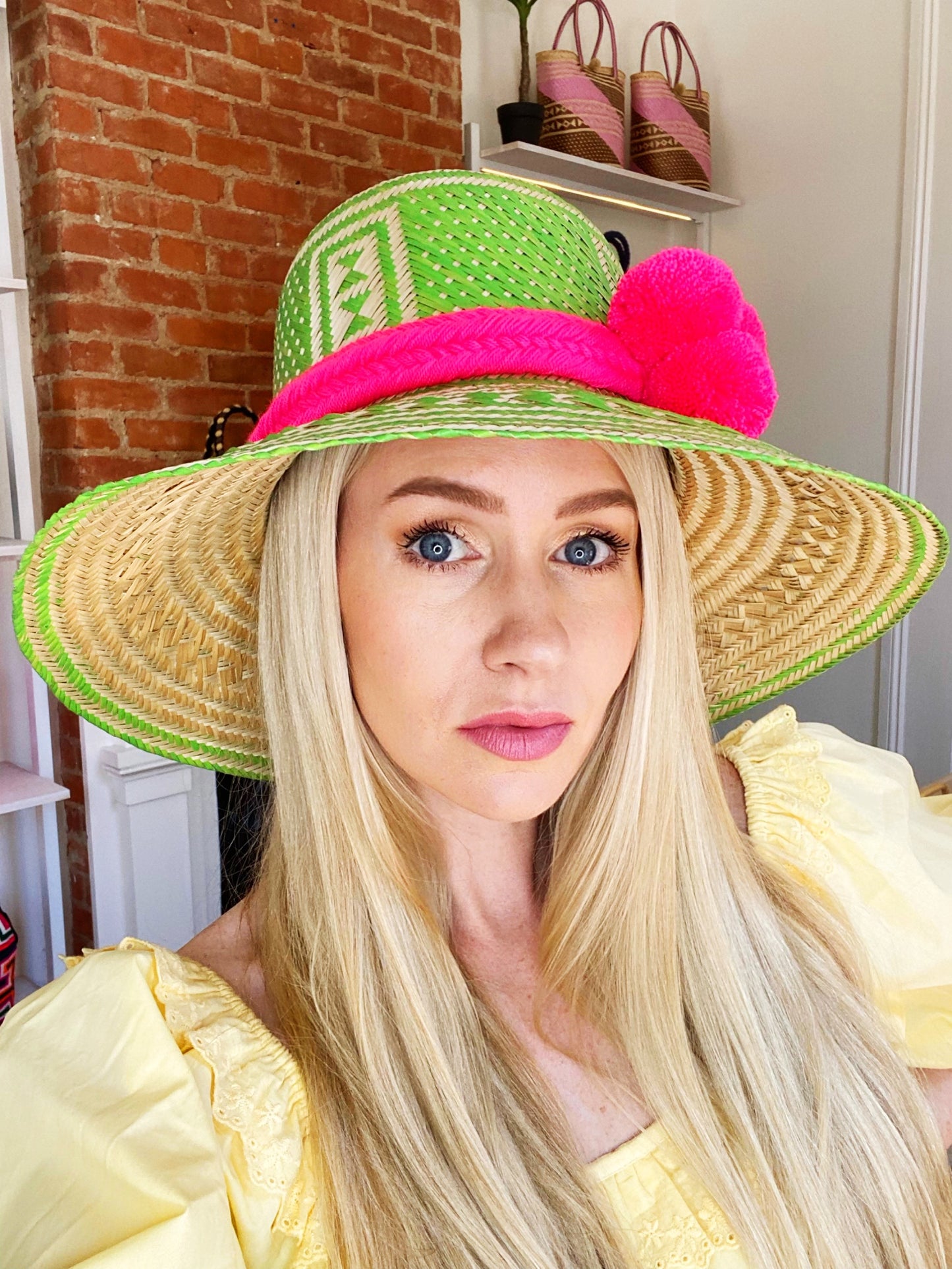 Green Natural Handwoven Hat