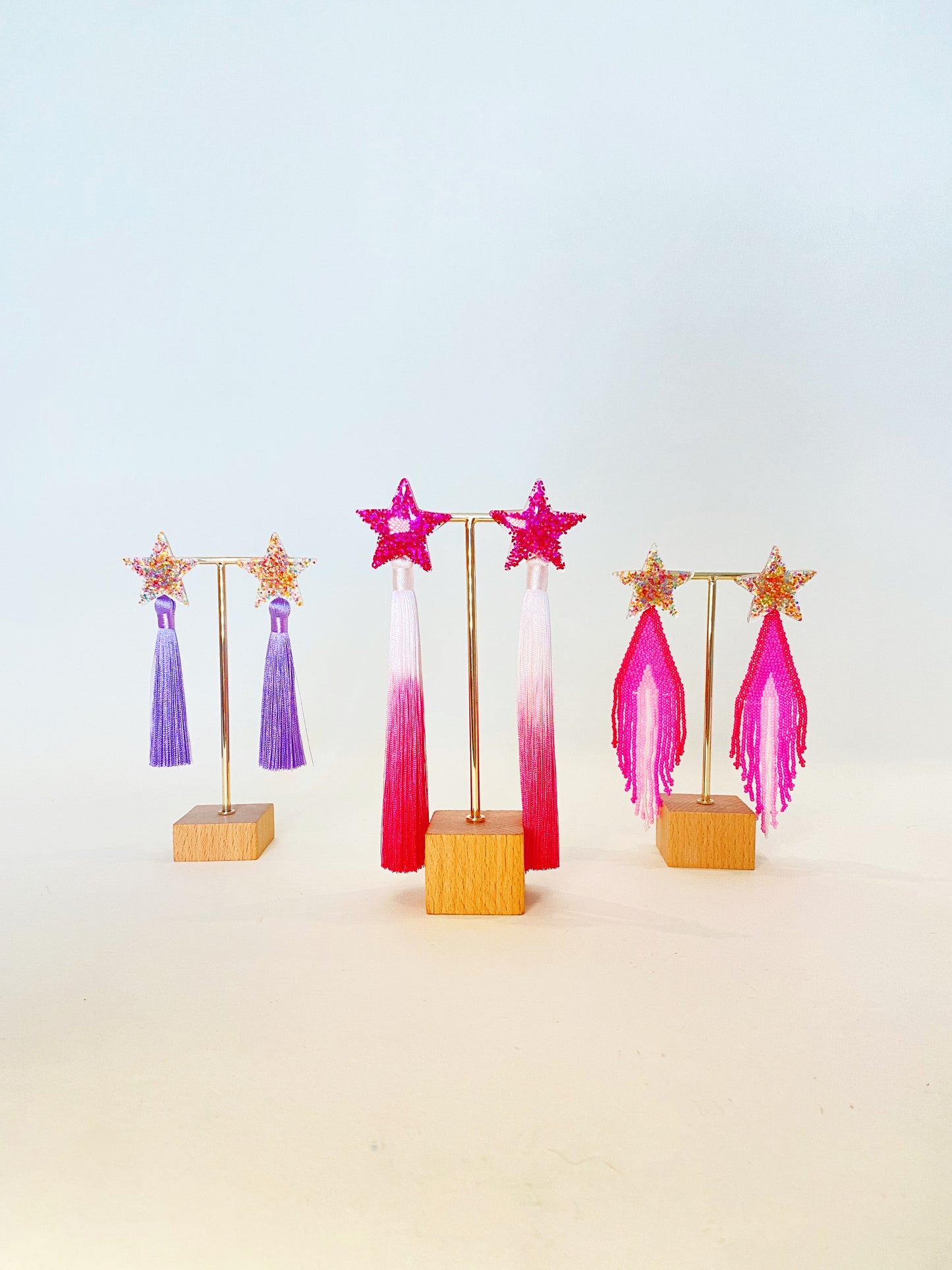 Star Earrings XL Ombre Tassels