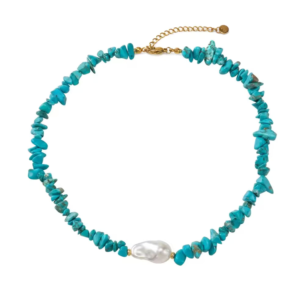 Turquoise and Pearl Necklace