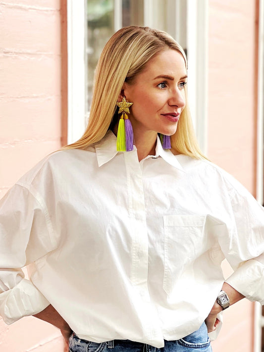 Mardi Gras Star Earrings — Pastel Carnival Colors | New Orleans