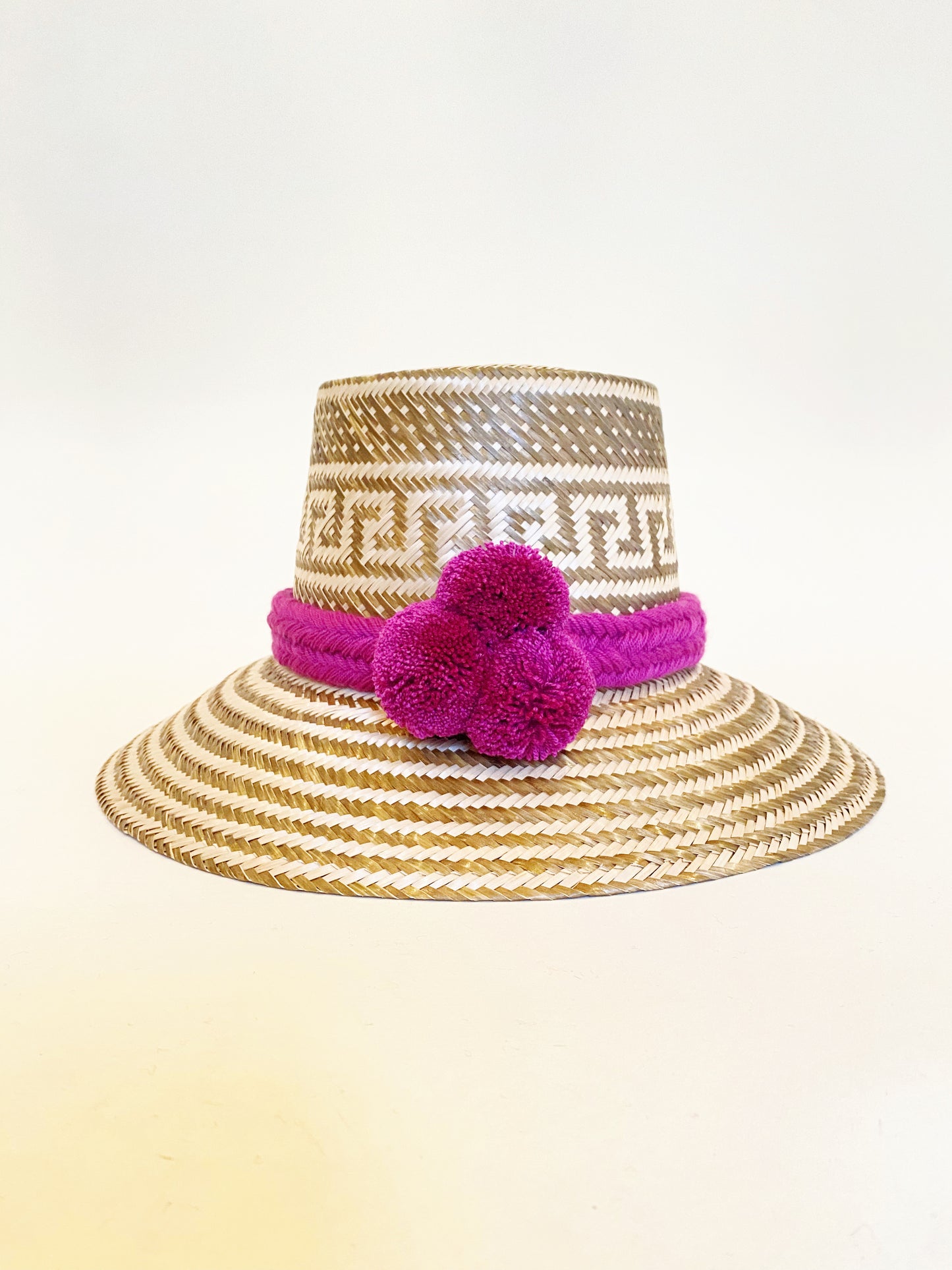 Magenta PomPom Hat Band