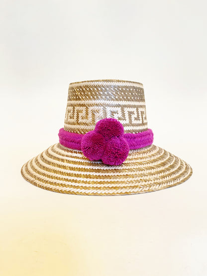 Magenta PomPom Hat Band