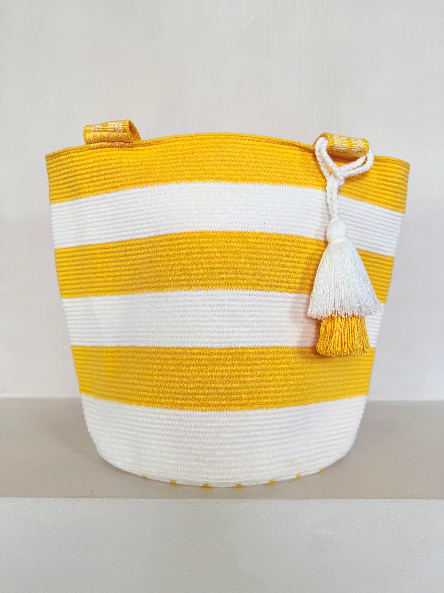 The Striped Tote – Yellow & Ecru