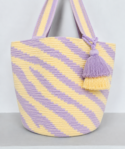 Lavender & Yellow Tiger Print Gameday Tote Bag — Made to Order