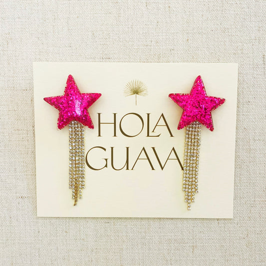 Fuchsia Stars with Rhinestones