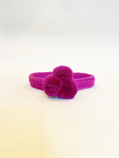 Magenta PomPom Hat Band
