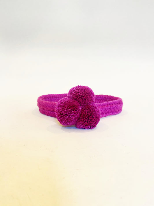 Magenta PomPom Hat Band