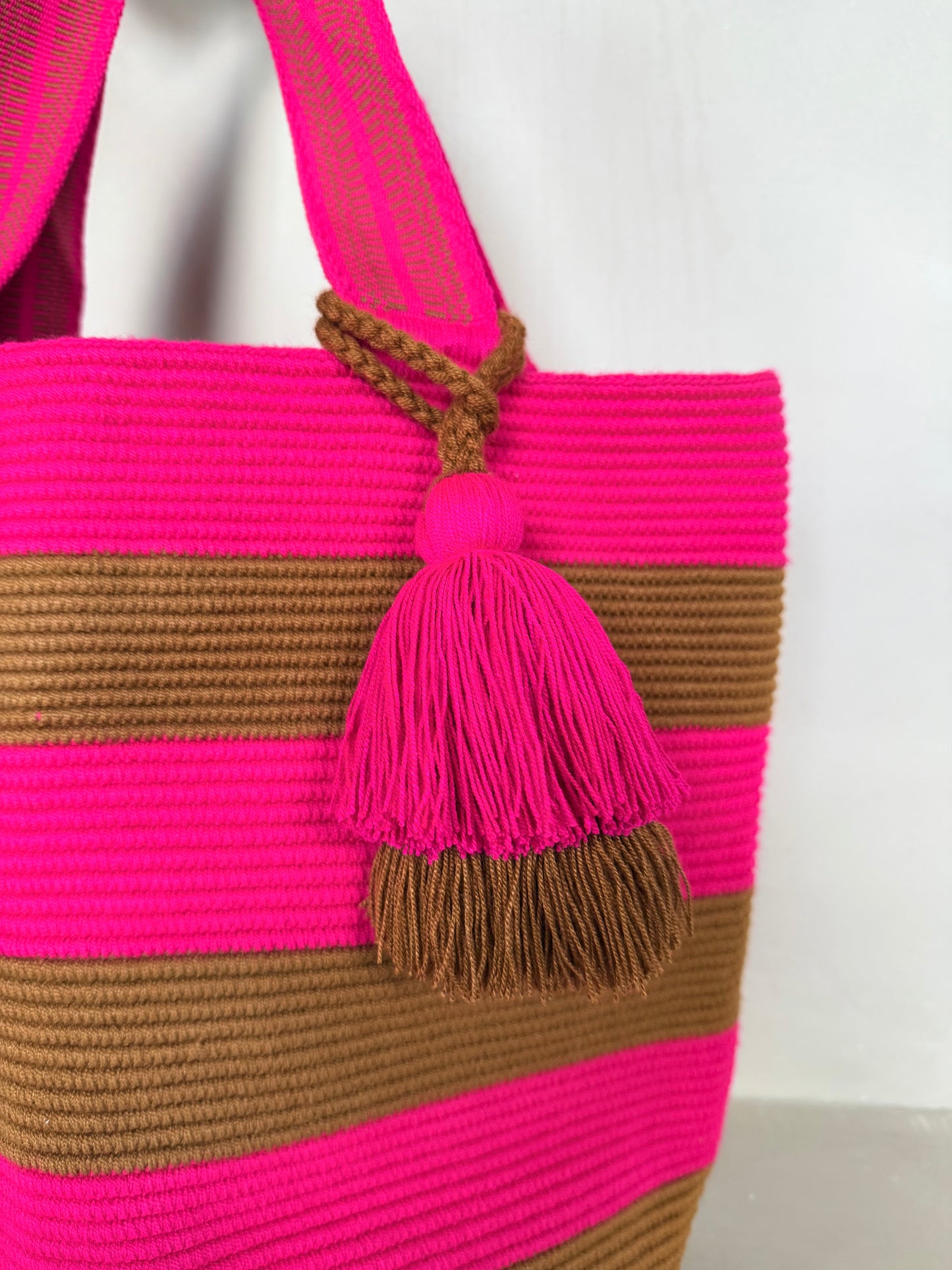 The Striped Tote – Sienna & Fuchsia