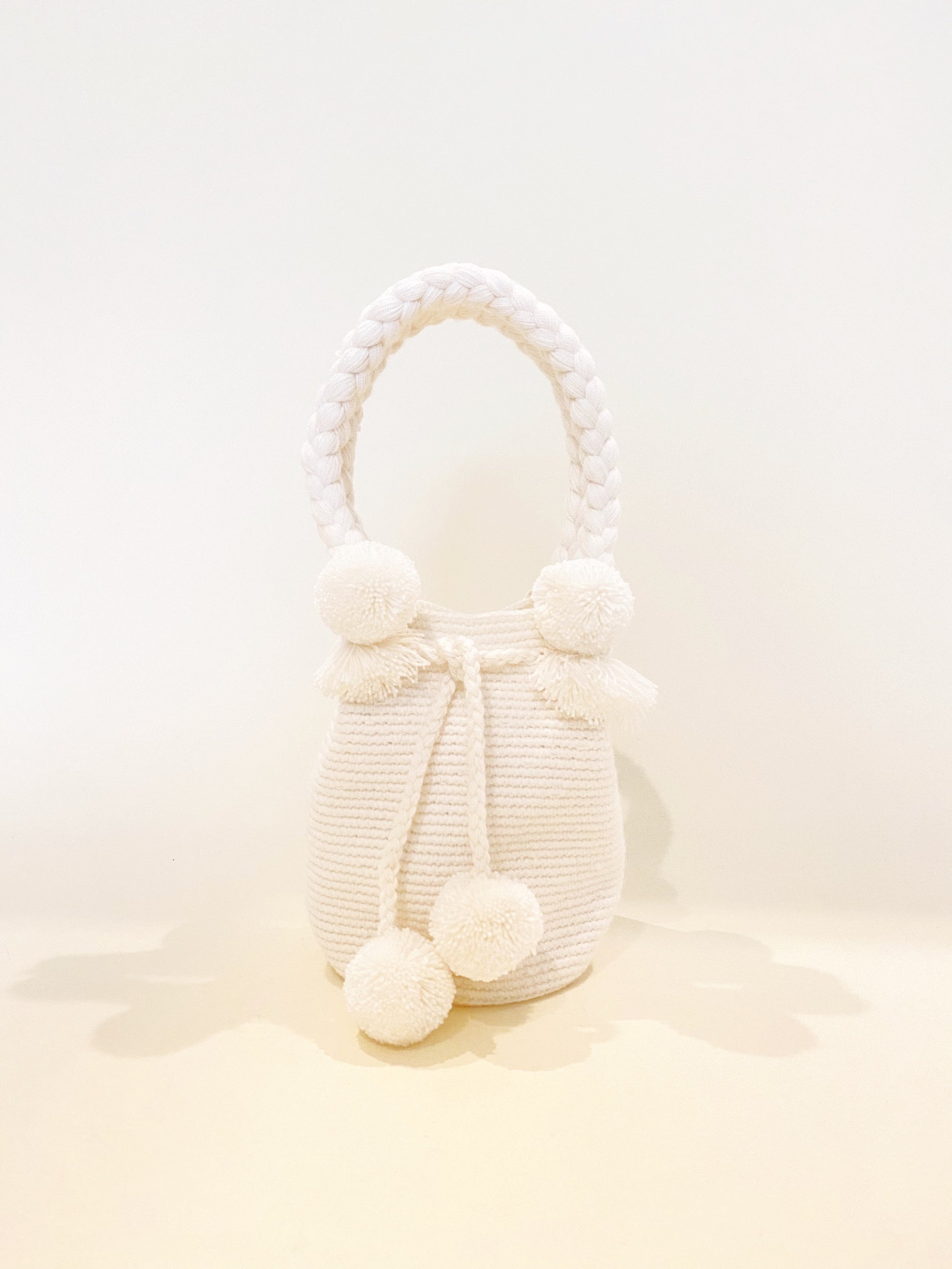 Ivory pompom bag