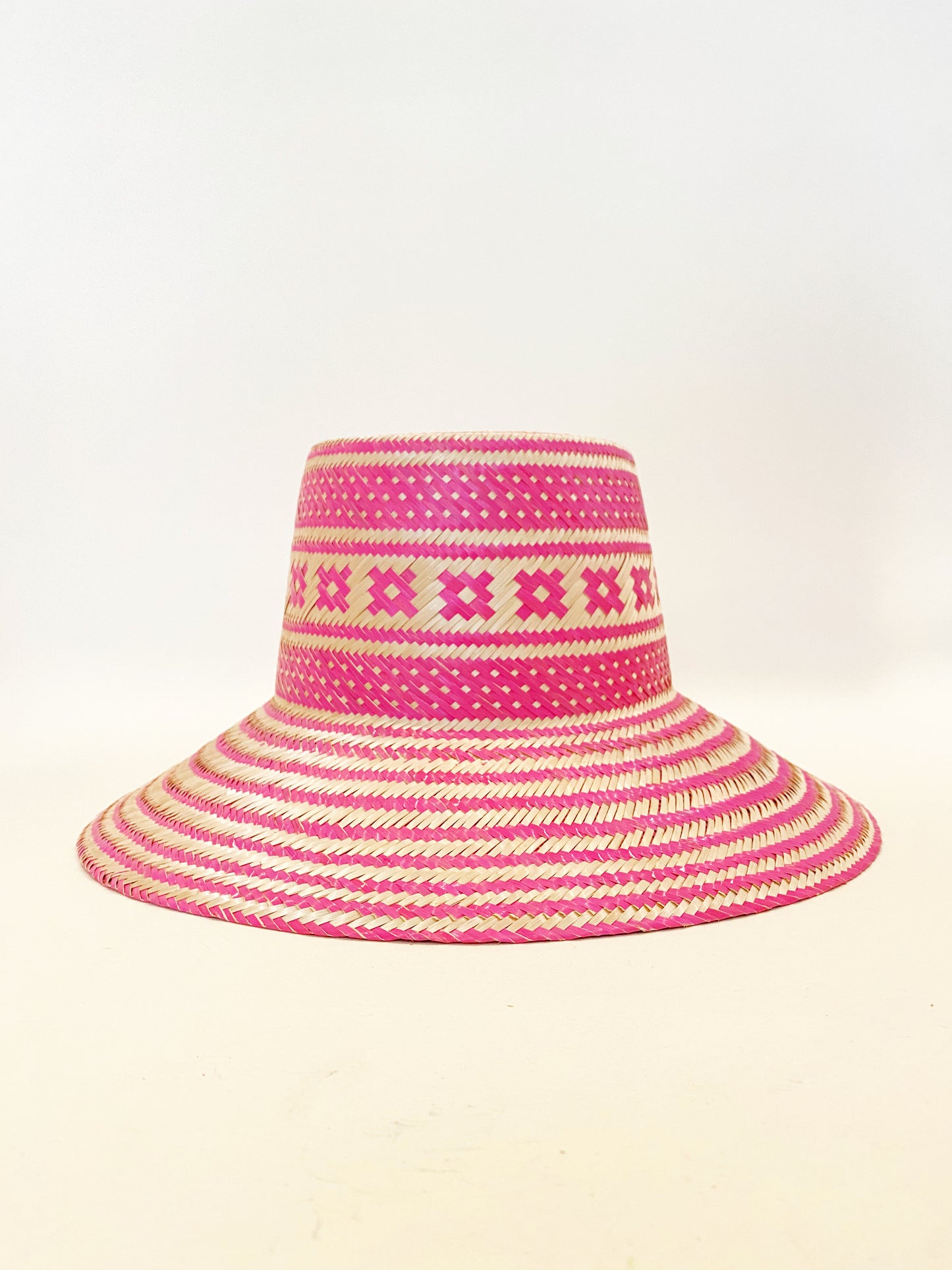 Pink Natural Handwoven Hat