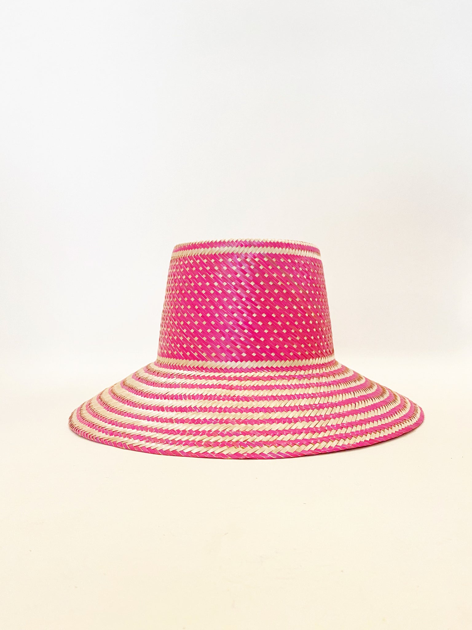 Pink Natural Handwoven Hat