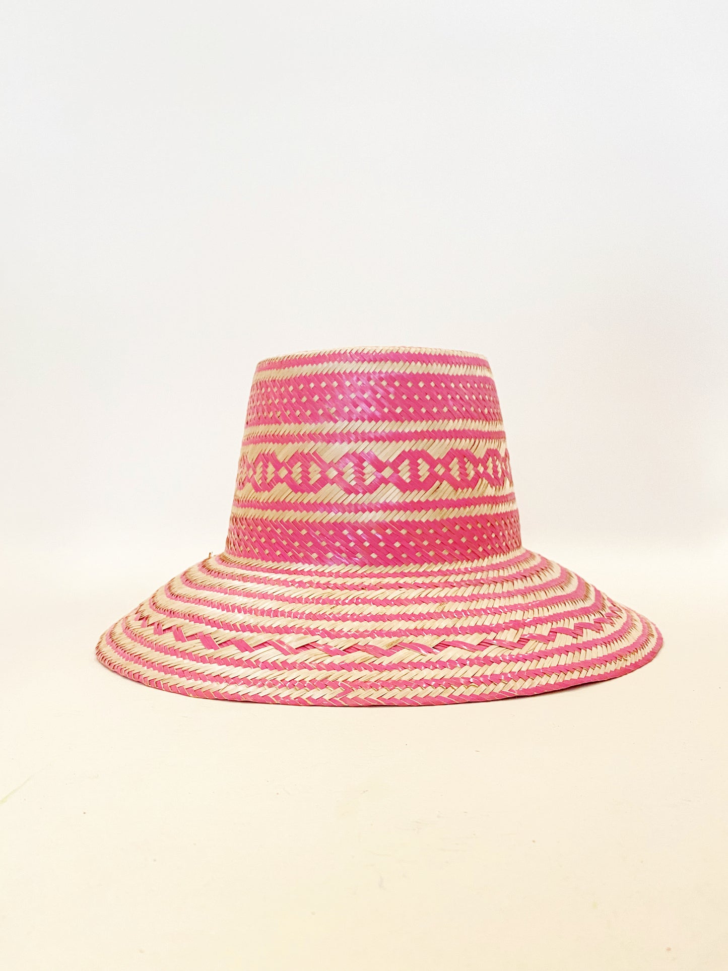 Pink Natural Handwoven Hat