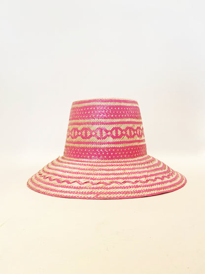 Pink Natural Handwoven Hat