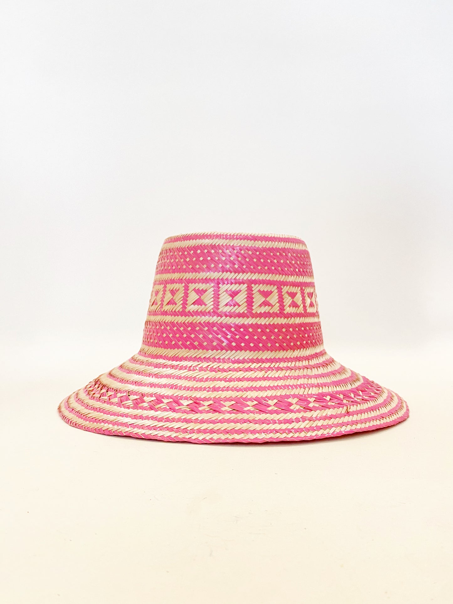 Pink Natural Handwoven Hat
