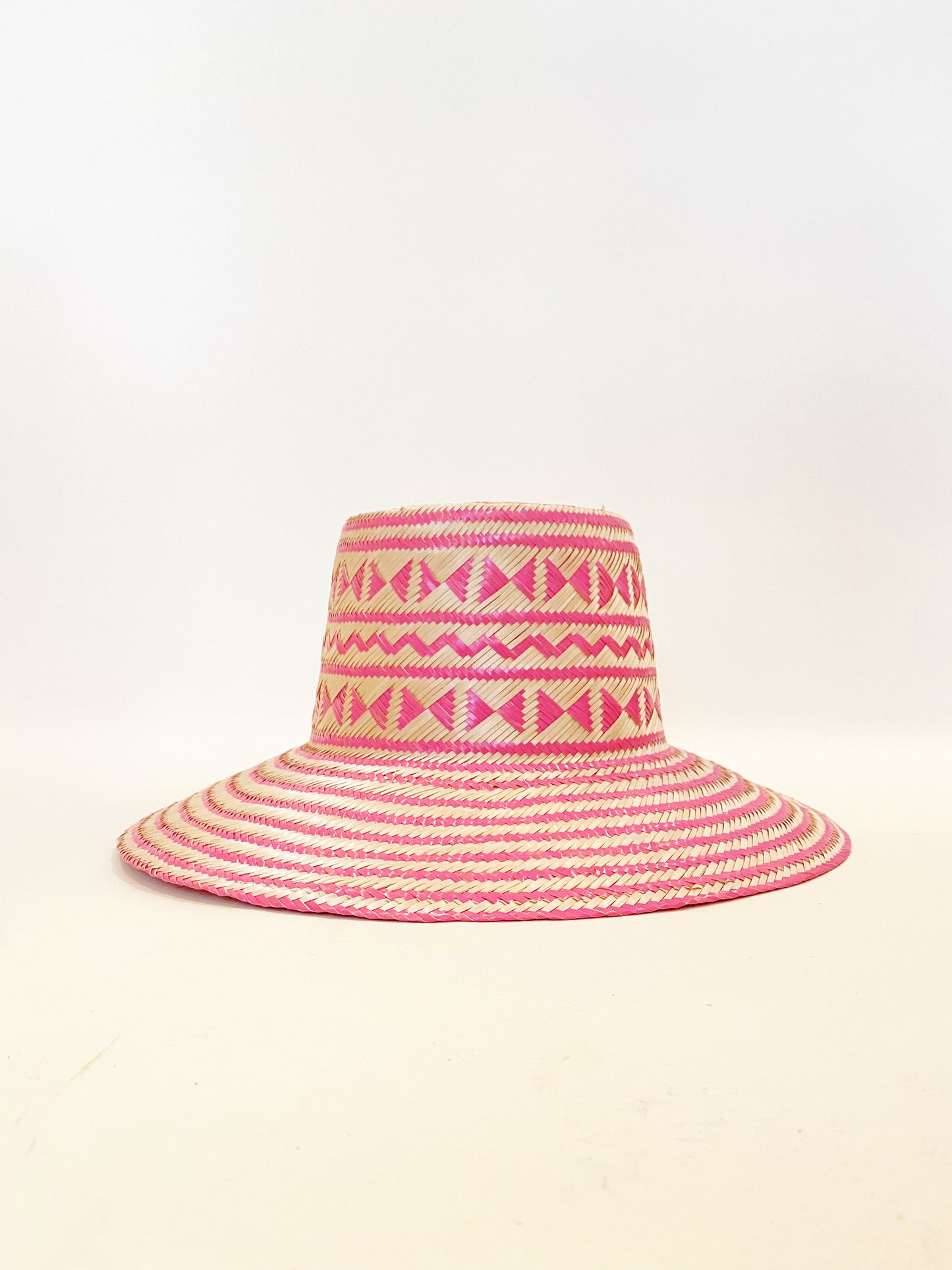 Pink Natural Handwoven Hat