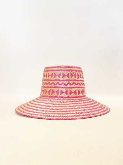 Pink Natural Handwoven Hat