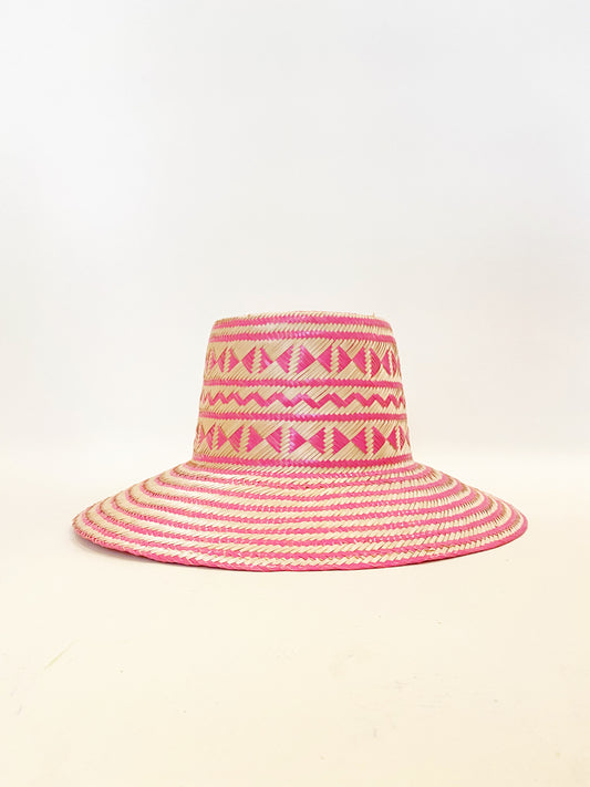 Pink Natural Handwoven Hat