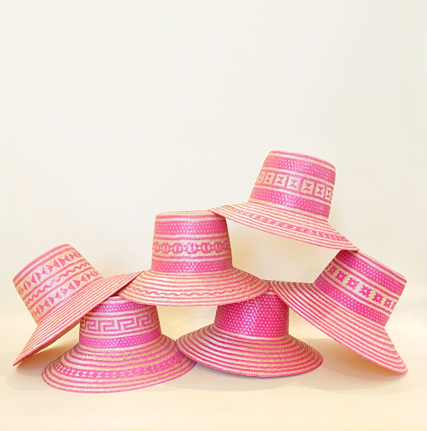 Pink Natural Handwoven Hat