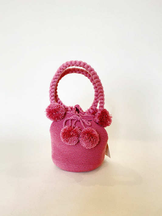 Mauve Mini Pom Bag