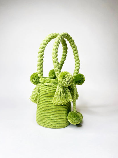 Lime Mini PomPom Bag