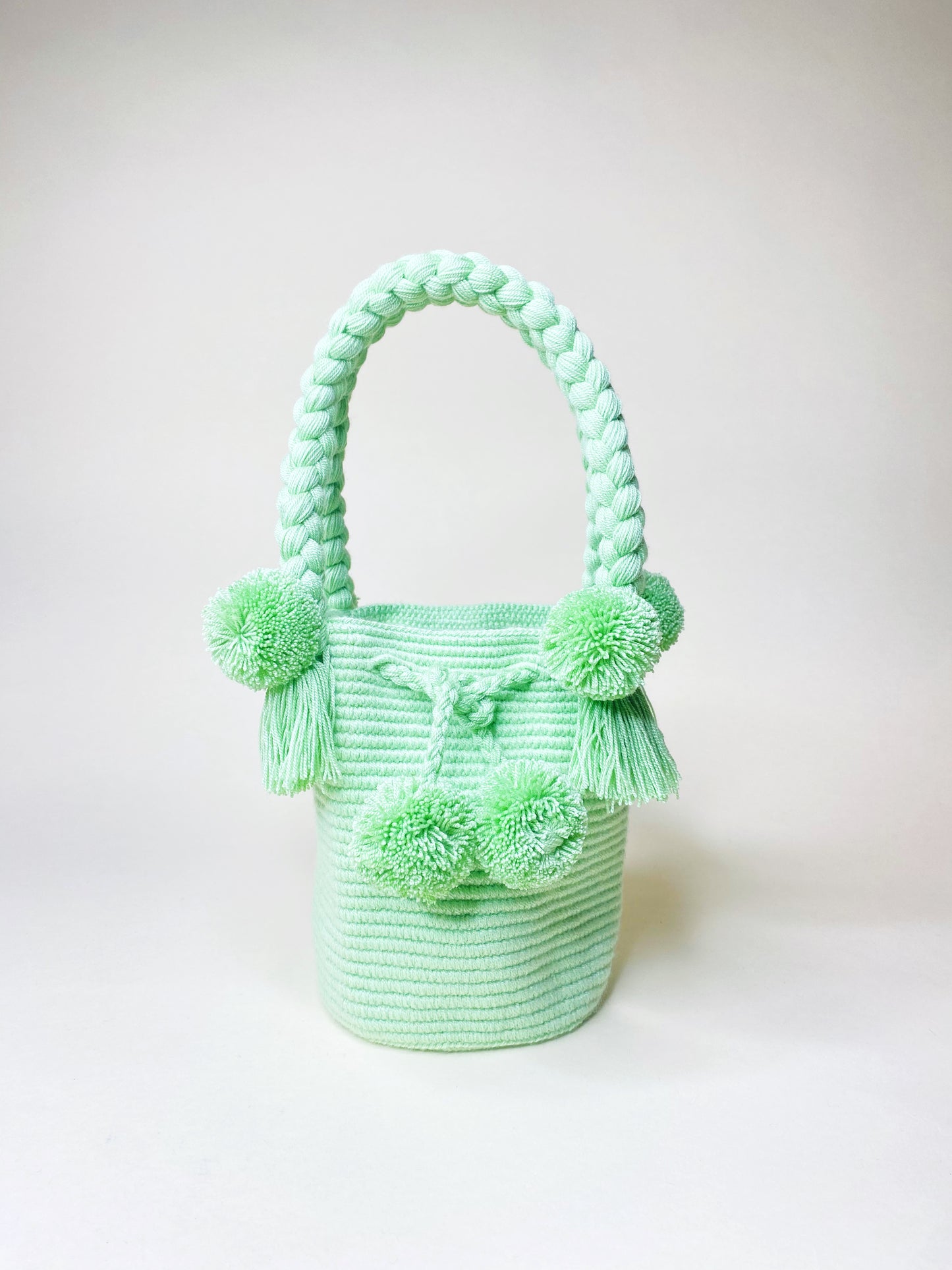 Mint Mini PomPom Bag