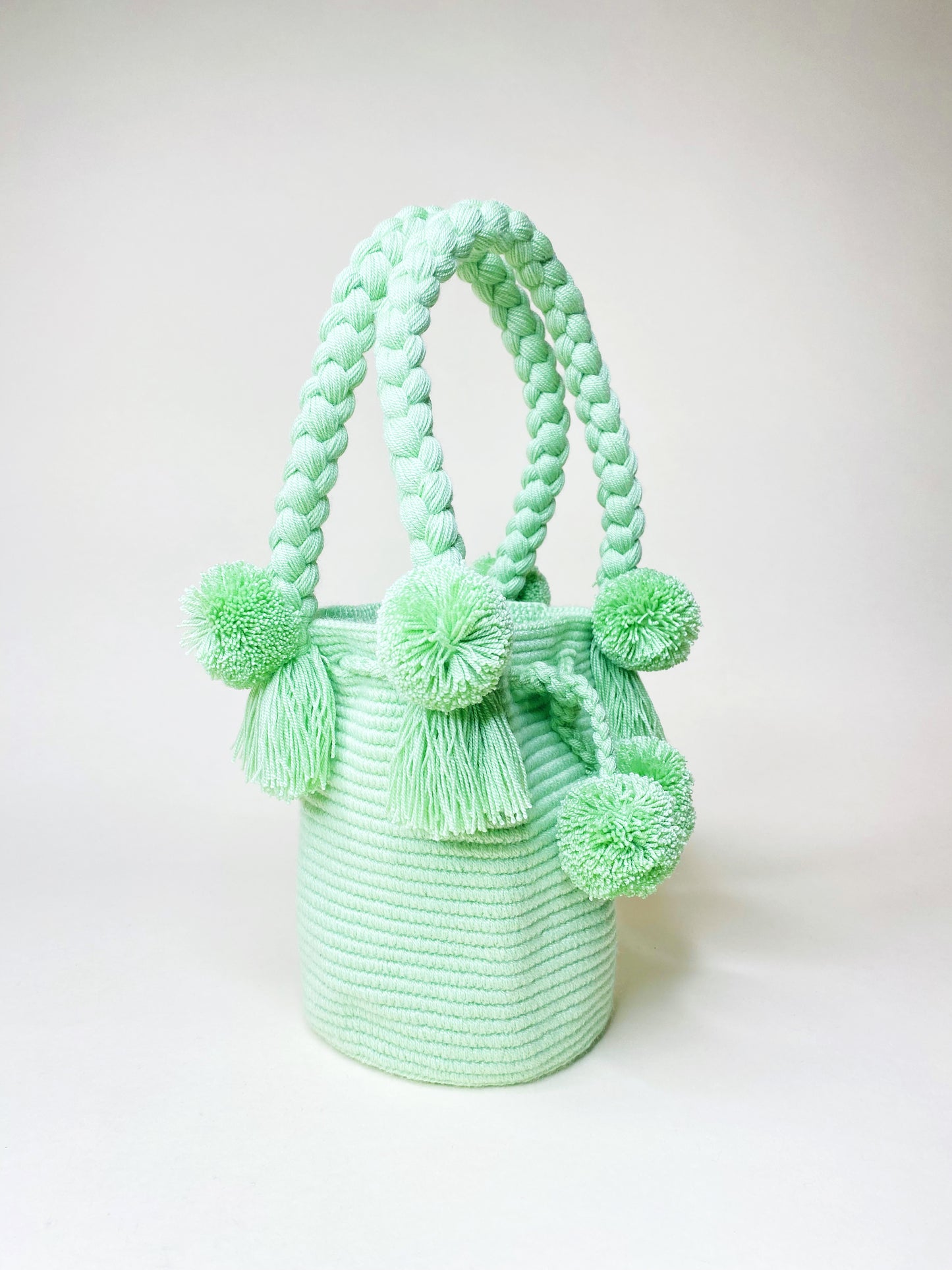Mint Mini PomPom Bag