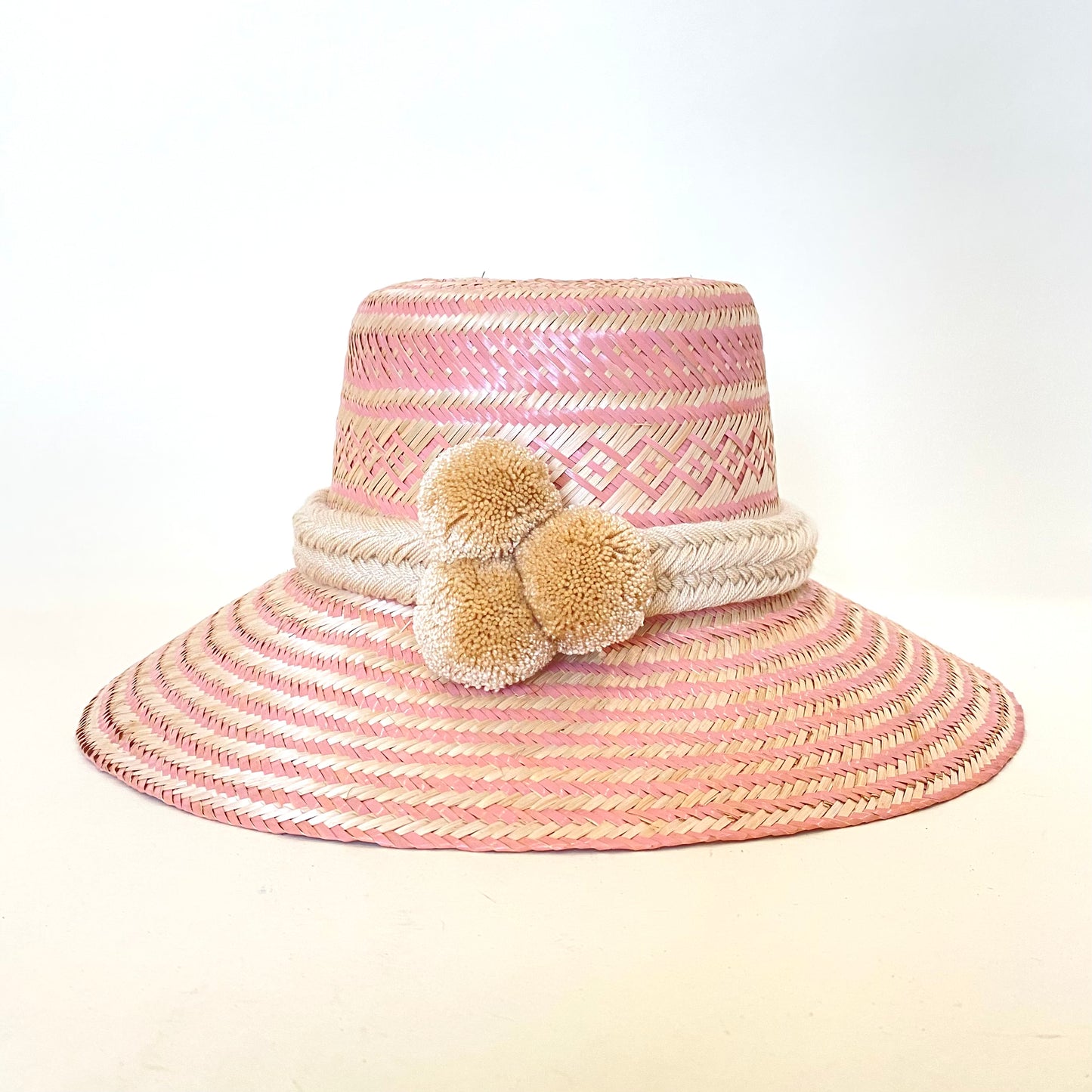Light Pink Natural Handwoven Hat