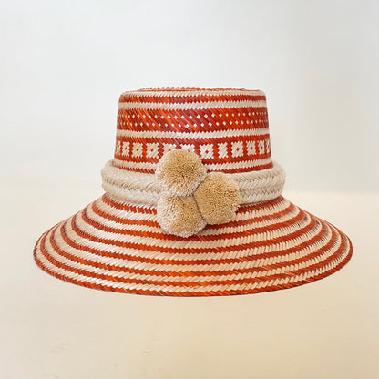 Burnt Orange Natural Handwoven Hat
