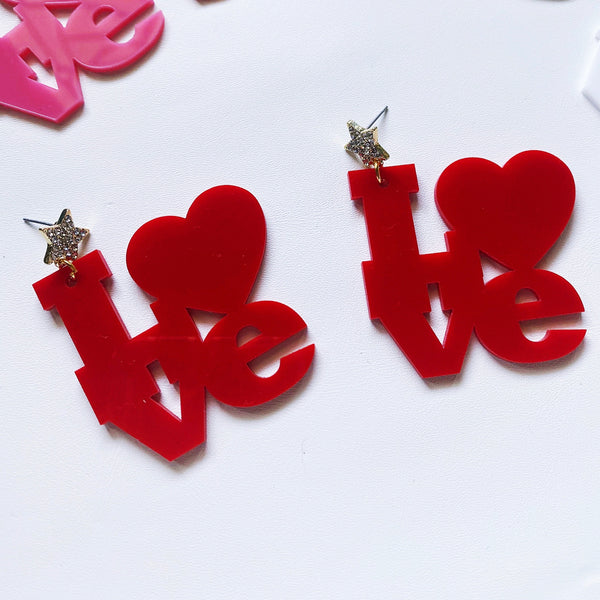 Love Earrings Red