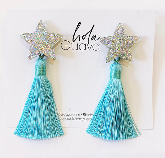 Iridescent Stars w/ Turquoise Tassels