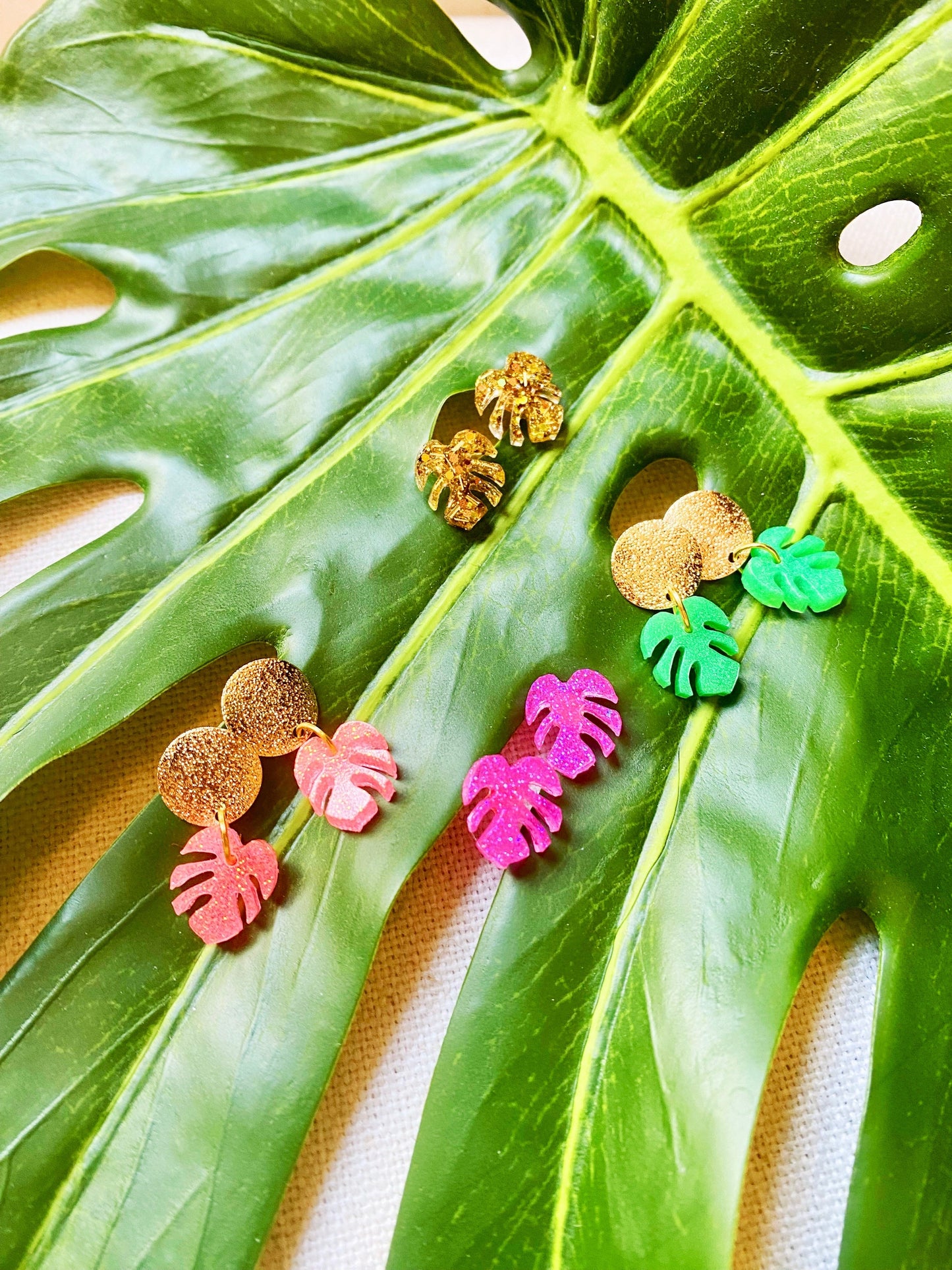 Mini Monstera Studs
