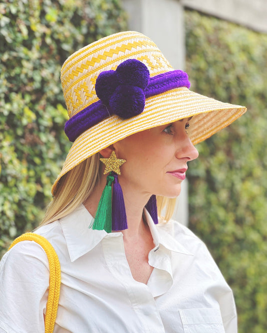 Mardi Gras Star Earrings — Purple, Green & Gold | New Orleans