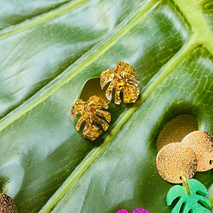 Mini Monstera Studs