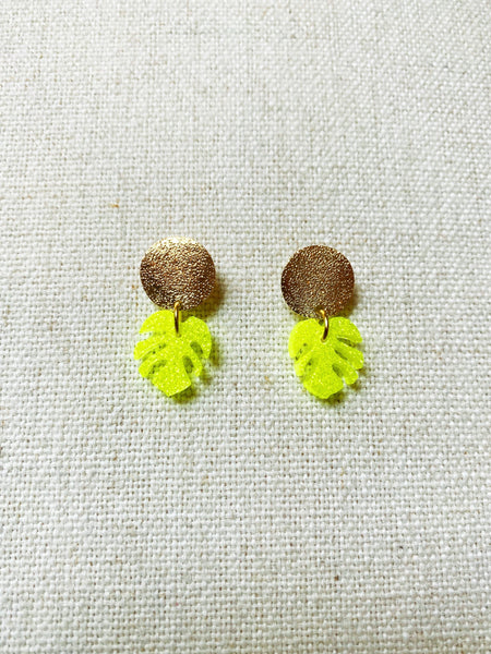Petite Monstera Earrings