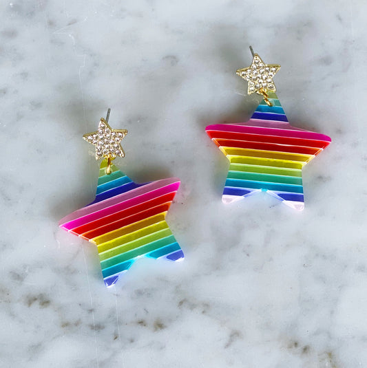 Rainbow Star Earrings